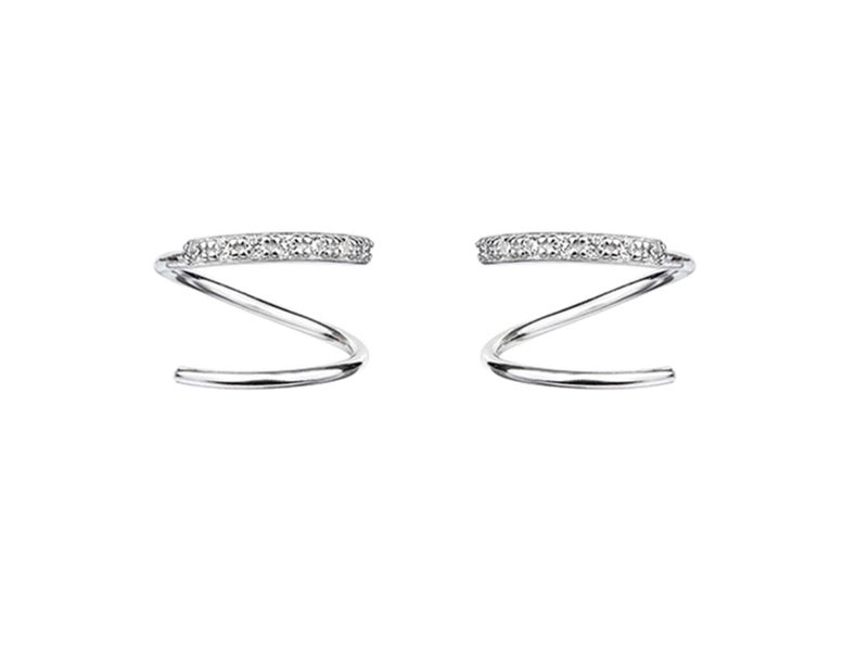 Reffeer 925 Sterling Silver CZ Crawler Earrings Wrap Cuff Earrings For Women Teen (A-Silver) - Image 1